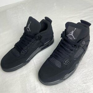 Men's All-black Classic Shoes Sneakers-Retro 4 Black Cat Edition 2020